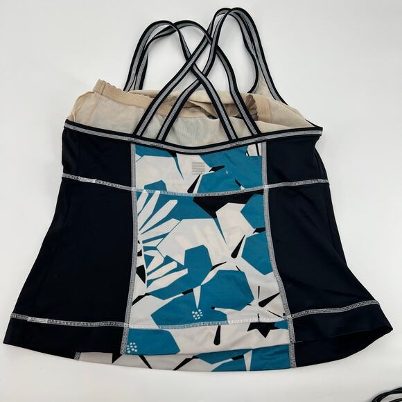 Lands' End bundle / lot (2) swim tops and blue swim bottoms tankini bikini 10/12 - Picture 6 of 13